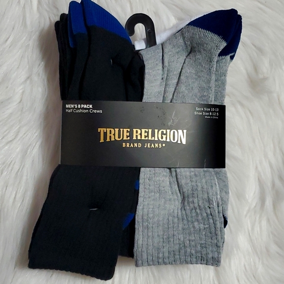 True Religion Other - True Religion crew socks 8 pack